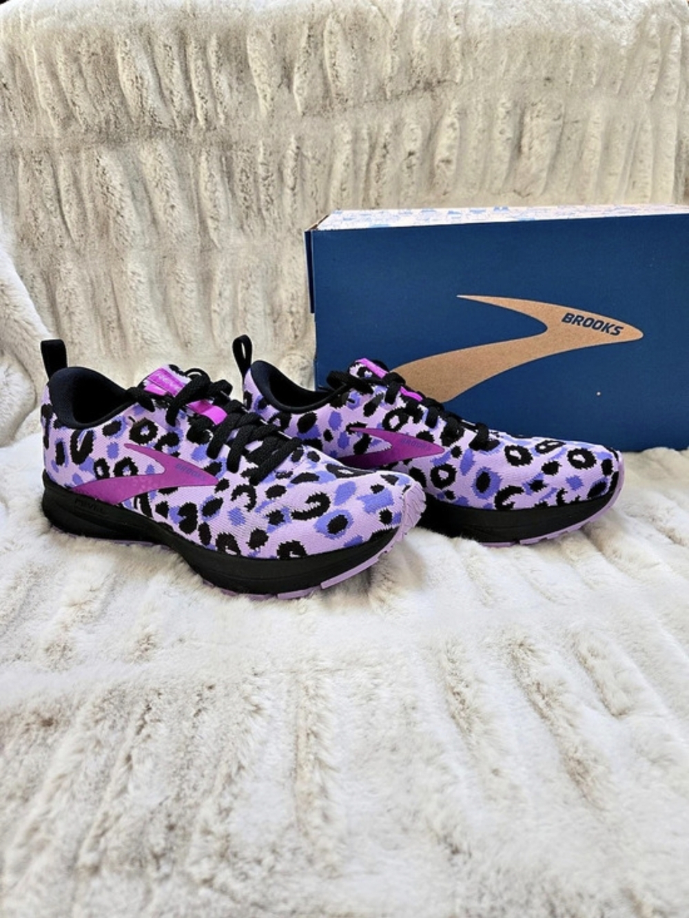 Brooks Revel 5 Women's Animal Print Purple & Black US 7